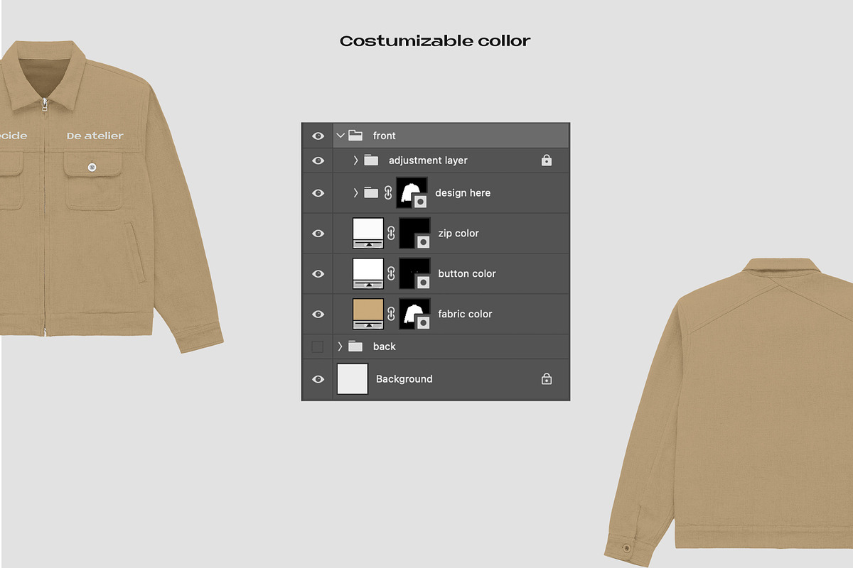 Mechanic jacket mockup, an Apparel Mockup by Barmecide Mockup Studio (Photo 3 of 3)
