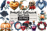 Romantic Halloween Clipart, an Illustration by Black Bird Studio (Thumbnail 1 of 6)