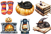 Creepy and Cozy Halloween Clipart, an Illustration by Designking (Thumbnail 2 of 4)