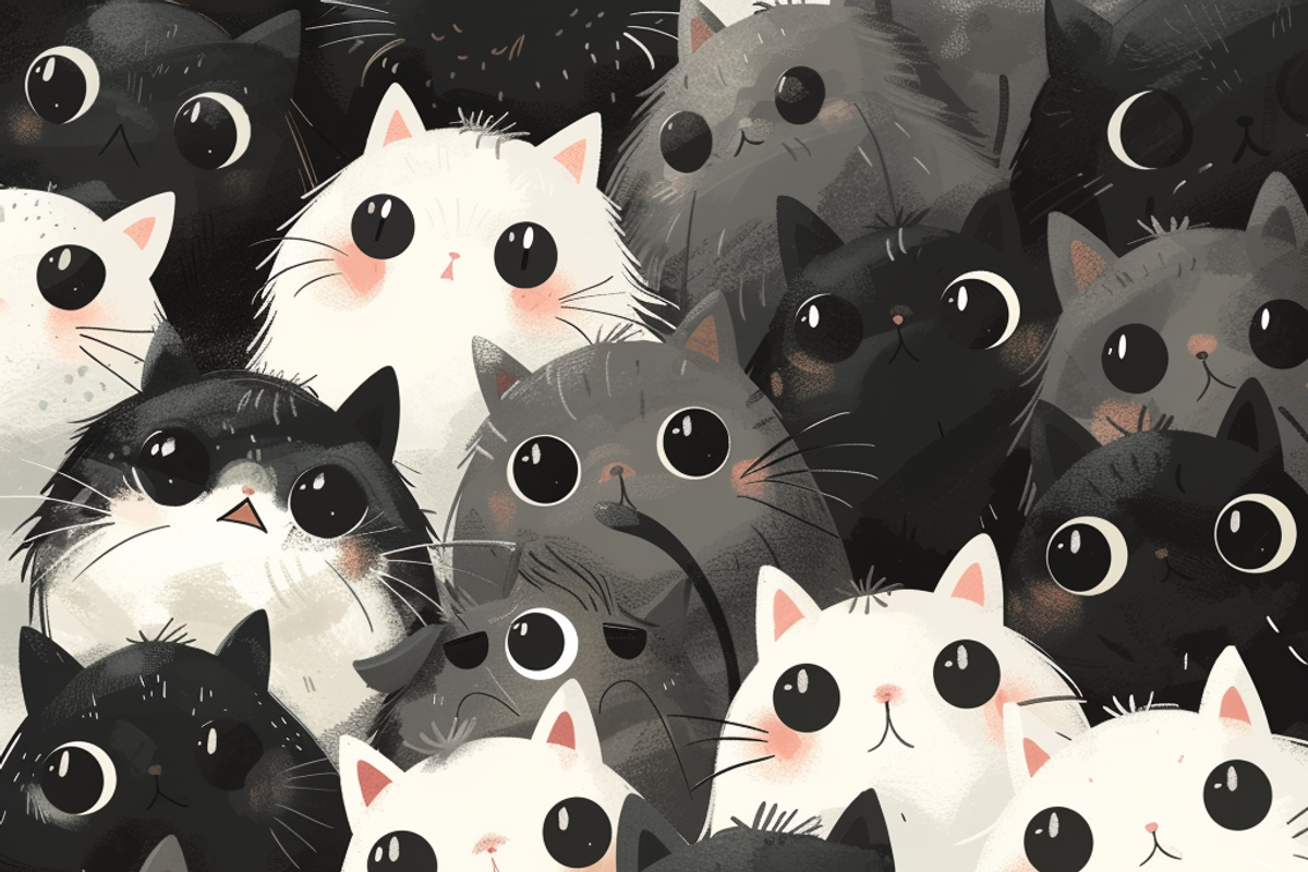 Adorable Cats Cartoon Pattern, a Pattern Graphic by Printable Treasure (Photo 7 of 7)