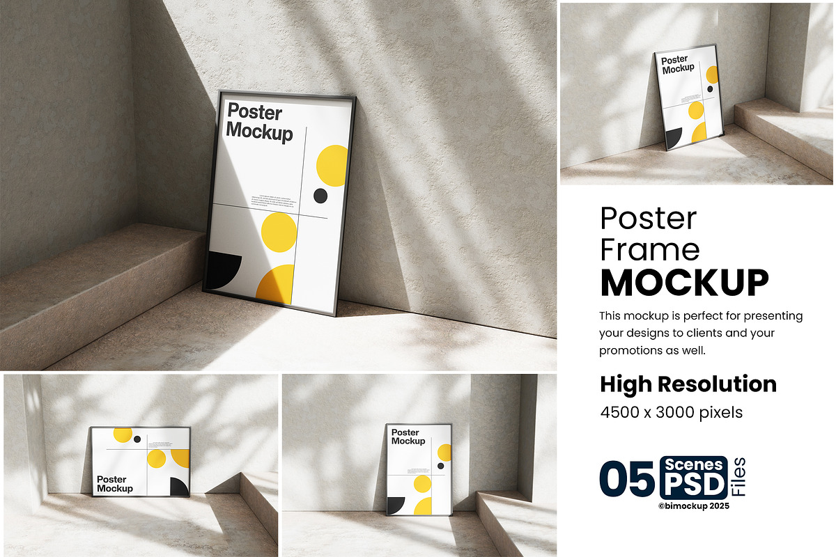 Poster Frame Mockup, a Product Mockup by bimockup (Photo 1 of 6)