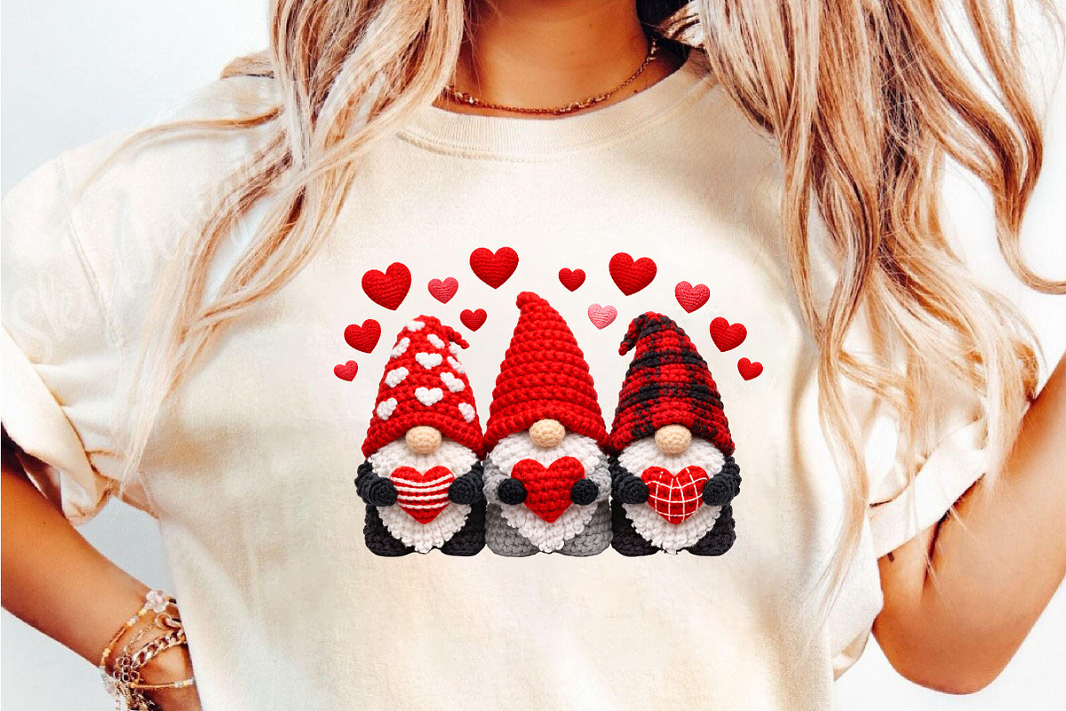 Faux Yarn Valentine’s Day Gnome PNG, an Illustration by DreamCafeArt (Photo 3 of 8)