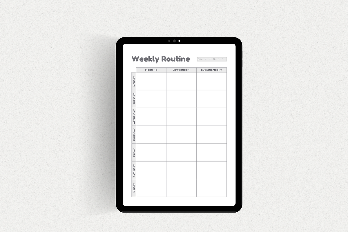 Weekly Routine Planner Printable, a Print Template by The Chaos Project (Photo 5 of 10)