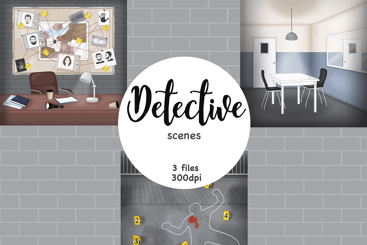 Detective Clipart, a Work Illustration by GlamArtZhanna (Photo 1 of 3)