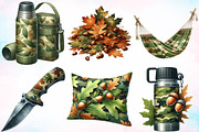 Watercolor Camouflage Autumn Clipart, a Seasonal Illustration by Canvas Craft (Thumbnail 3 of 8)