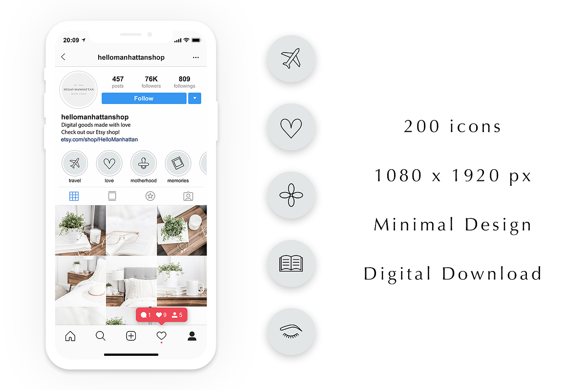 Gray Instagram Story Highlight Icons, a Social Media Template by Blog&Glow (Photo 4 of 4)