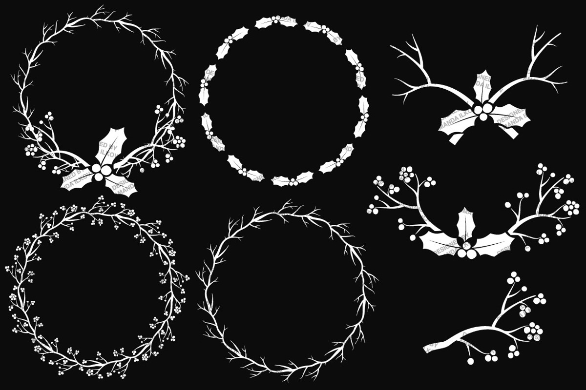 Chalkboard Holly Vectors & Paper, an Illustration by Amanda Ilkov (Photo 3 of 5)