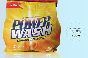 Washing Powder Bag Packaging Mockup