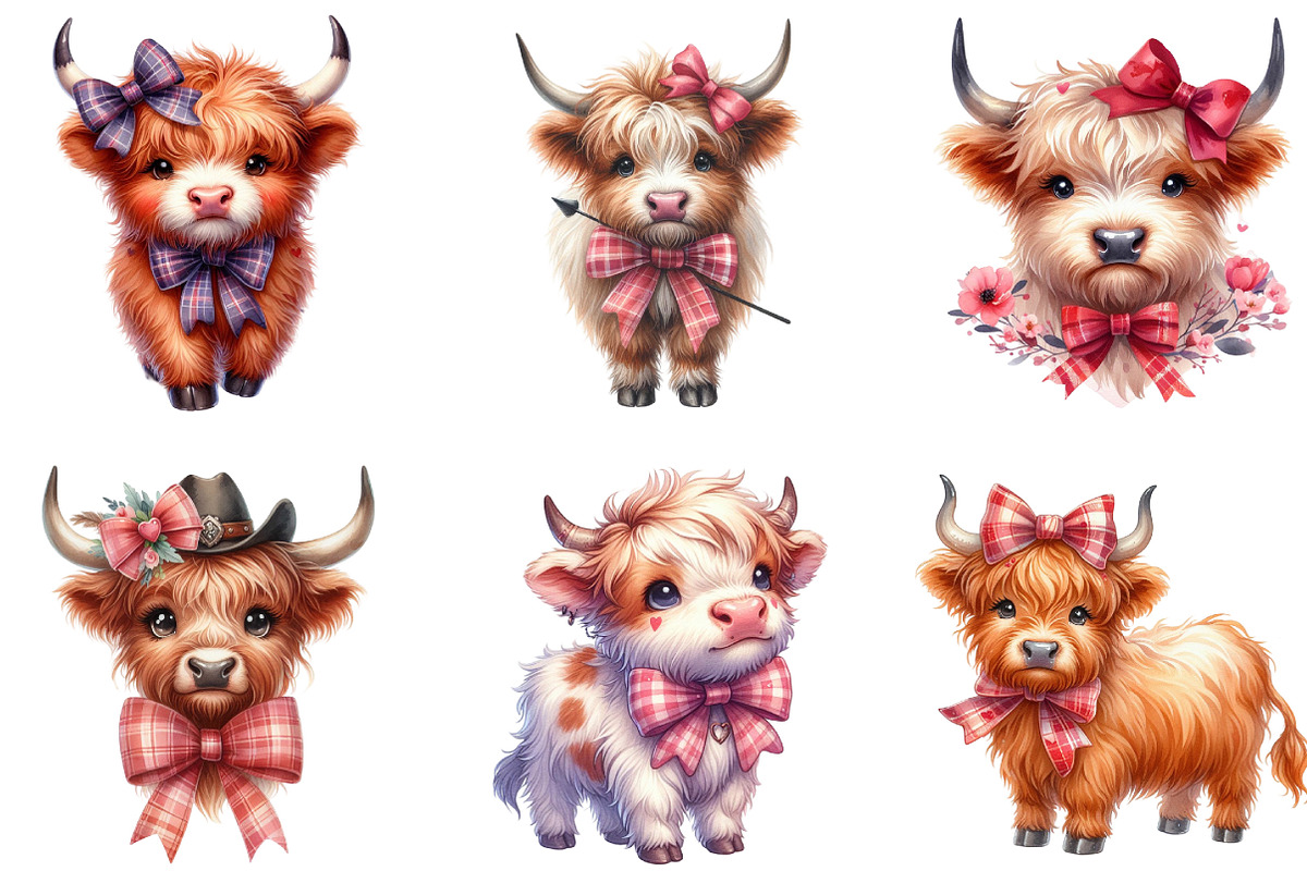 Cute Highland Western Cow, an Illustration by DreamCafeArt (Photo 3 of 5)