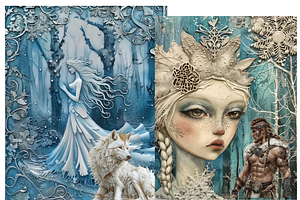 ICY QUEEN WINTER JUNK JOURNAL PAGES