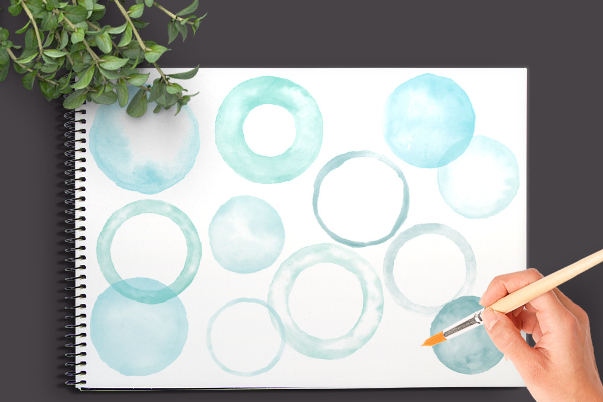 Watercolor Circles Photoshop Brushes preview 5