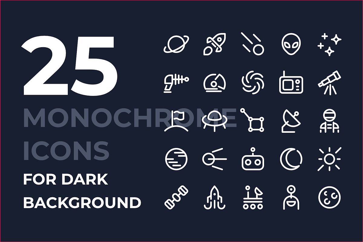 Space icons, an Outline Icon by Ruslan Babkin (Photo 11 of 11)