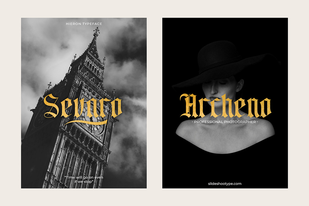 Hieron - Blackletter Font, a Blackletter Font by Idea Studio (Photo 2 of 12)