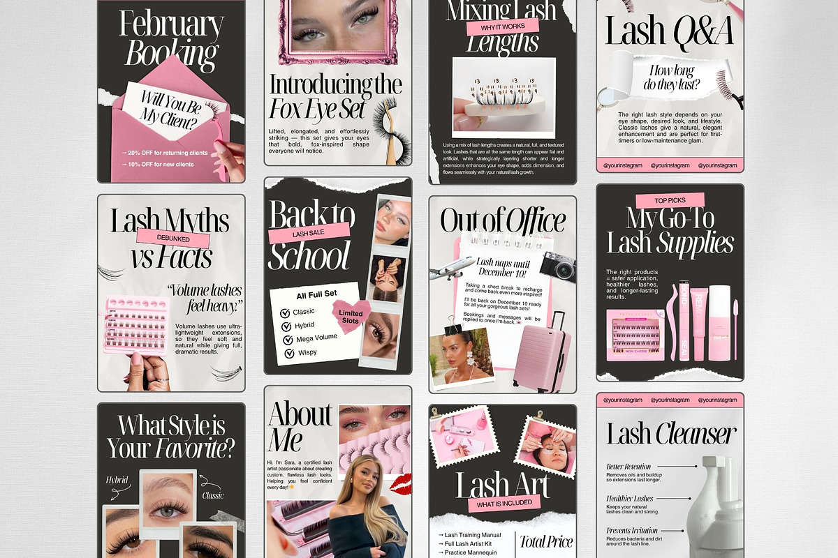 Lash Tech Instagram Templates preview 2