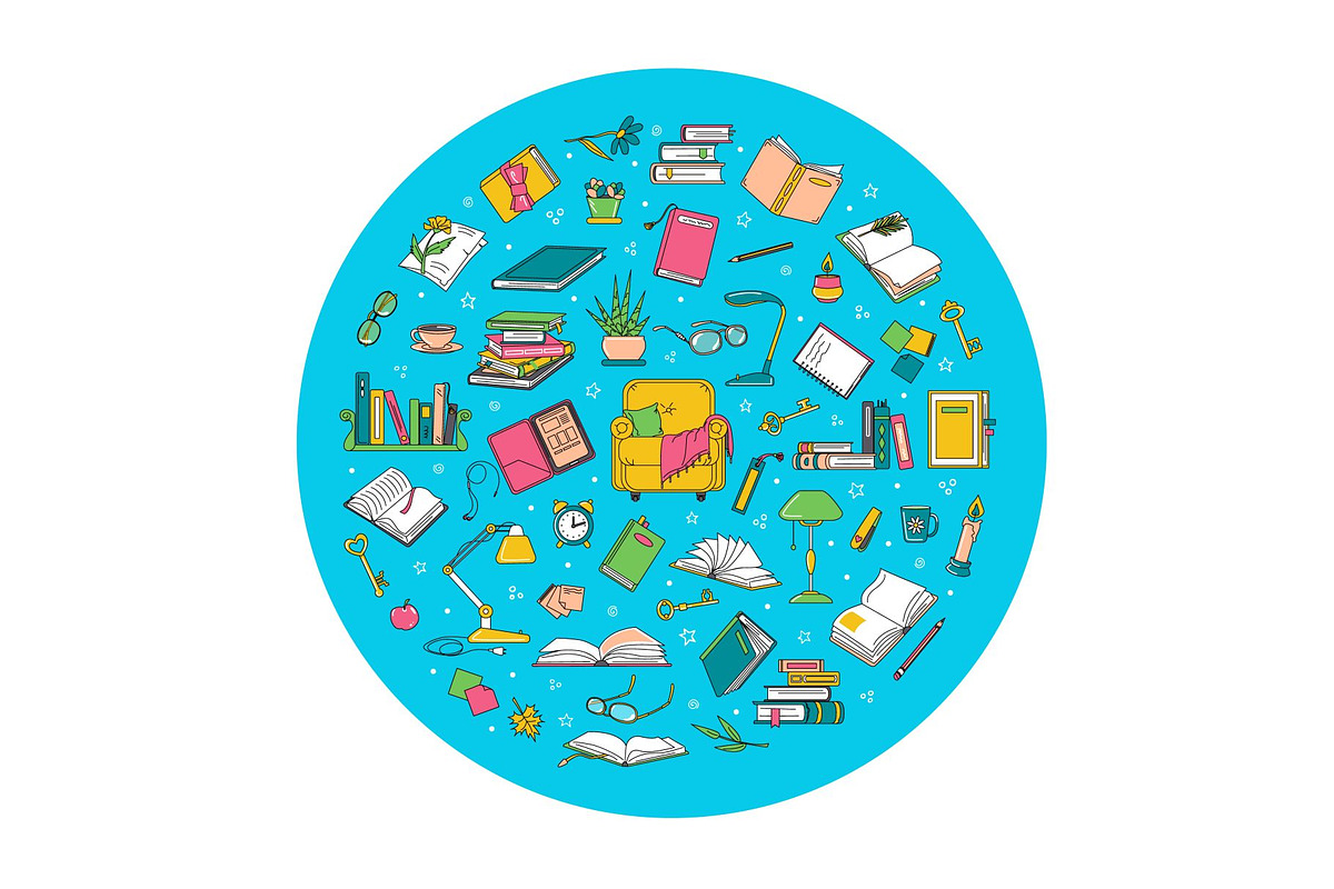 Books & Reading - Elements, Stickers, an Object Illustration by Verachana Dreams (Photo 10 of 11)