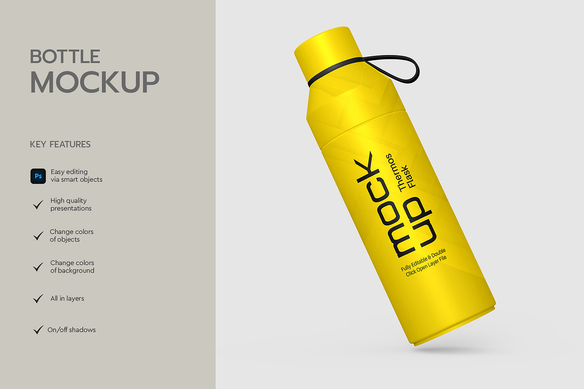 Thermos Flask Mockup PSD, an Advertising Mockup by graphypix (Photo 2 of 4)
