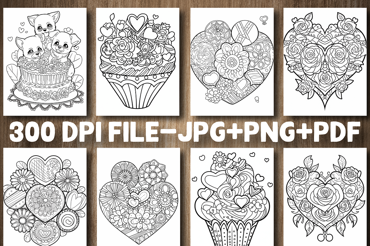 Mandala Valentine Coloring Pages, a Seasonal Illustration by Design Station (Photo 2 of 5)