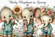 Baby Elephant in Spring Clipart Png, an Illustration by Craft Nest (Thumbnail 1 of 11)