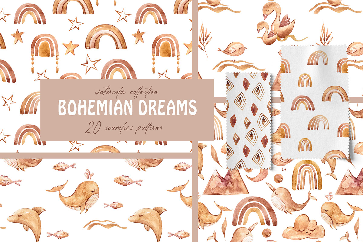 SALE! Bohemian  seamless patterns, a Pattern Graphic by Tiana Geo (Photo 1 of 12)