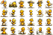 Whimsical Easter Chick Clipart, an Illustration by designcity5 (Thumbnail 2 of 5)