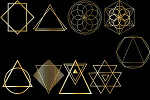 Gold Sacred Geometry Clipart