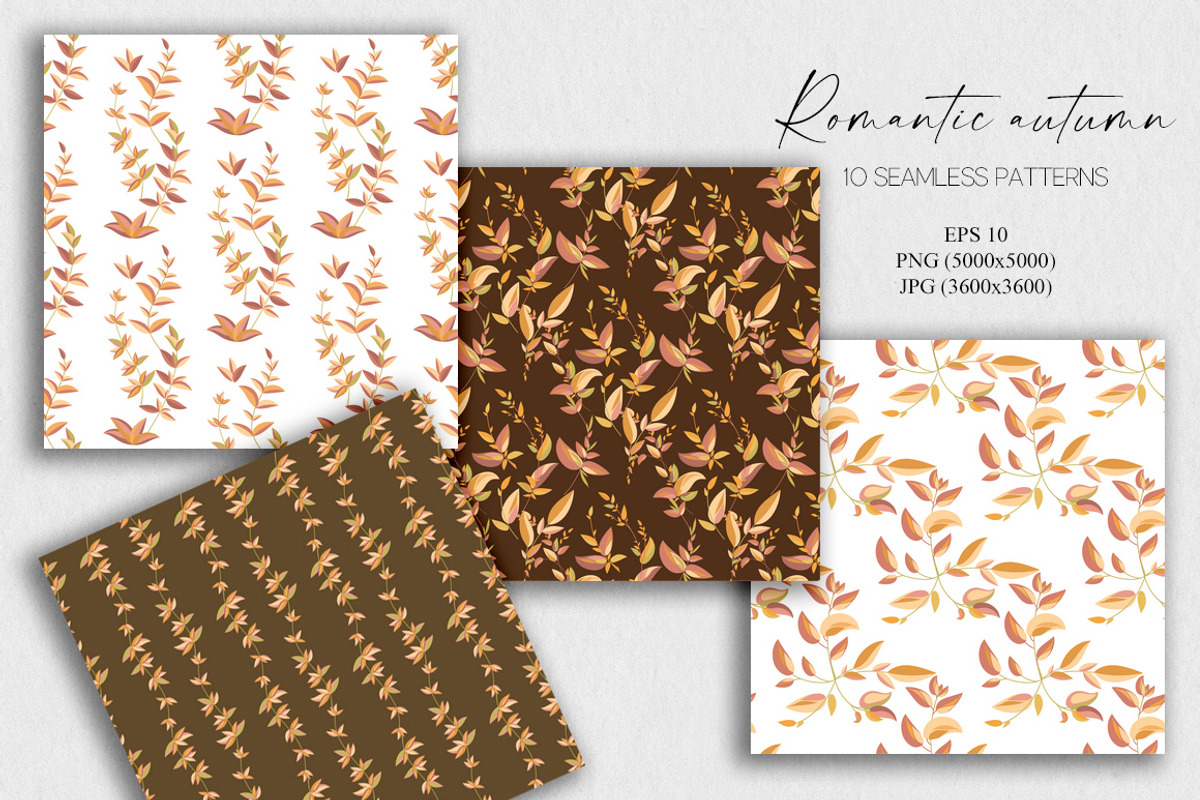 Romantic autumn - seamless patterns, a Pattern Graphic by Vasmila (Photo 3 of 8)