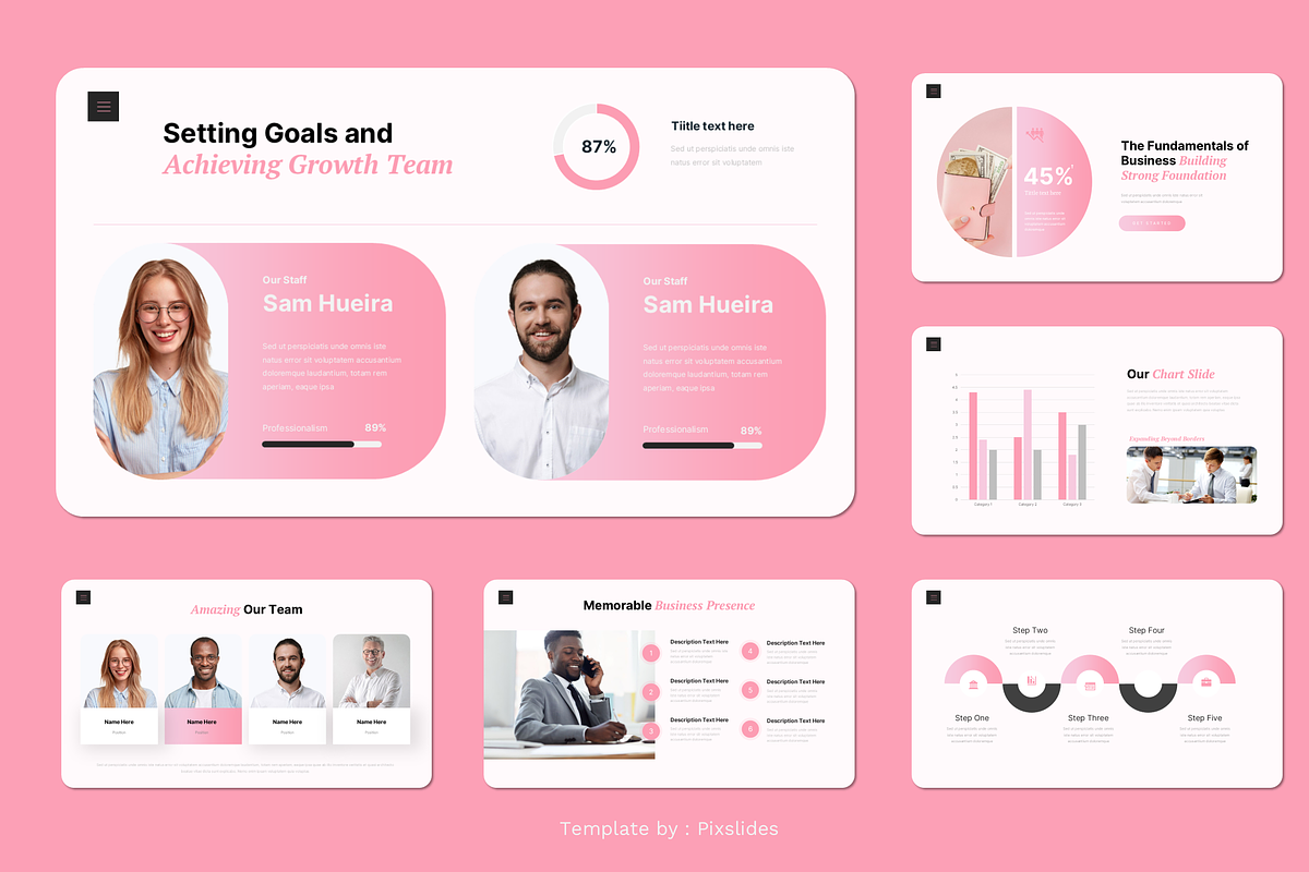 Pink Black Business PowerPoint, a Presentation Template by Pixslides (Photo 4 of 6)