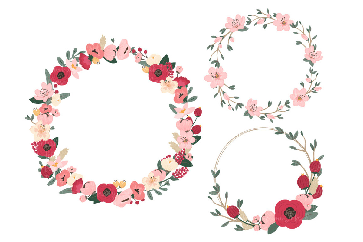 Floral Vector Wreaths in Rose Garden, an Illustration by Amanda Ilkov (Photo 3 of 4)