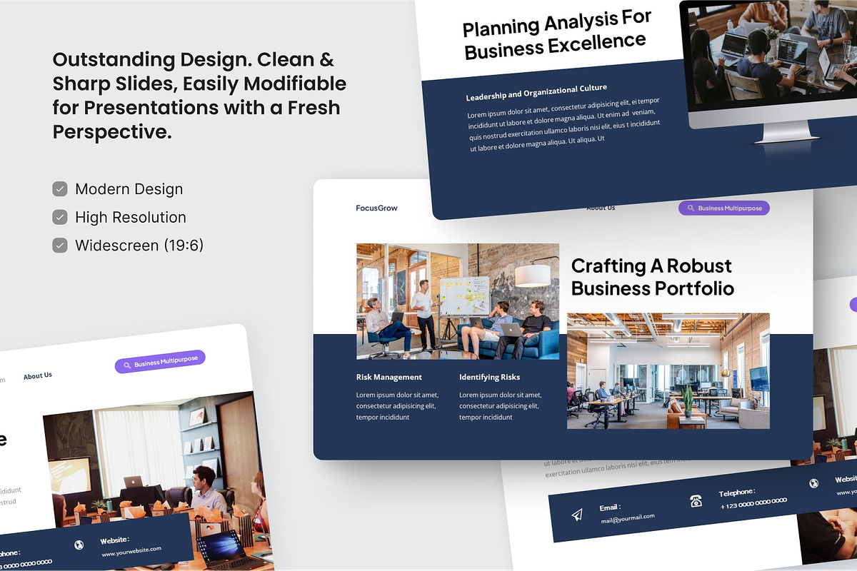 Business Multipurpose Google Slide, a Presentation Template by SquidPixey (Photo 3 of 6)
