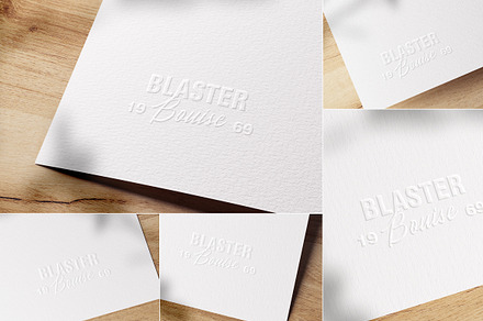 Embossed Logo Mockups on White Paper, a Product Mockup by artimasa