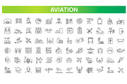 Aviation icons set, an Outline Icon by Tettygreen (Thumbnail 1 of 3)