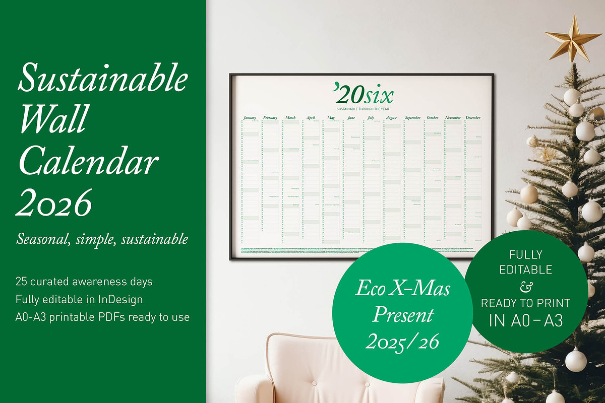 2026 Eco Wall Calendar: Forest Haze