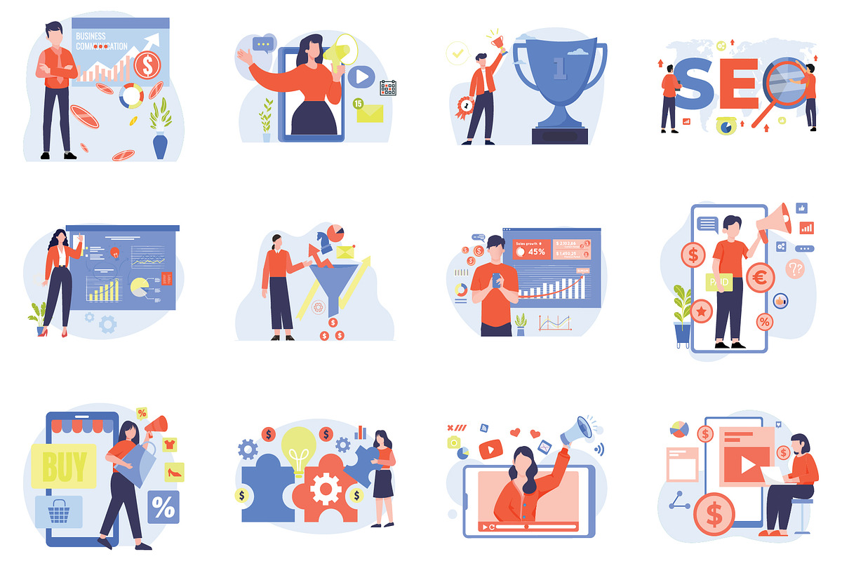 Marketing and SEO Illustrations Pack, an Illustration by Vector Portal (Photo 3 of 3)
