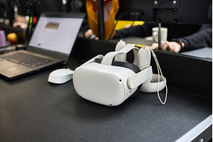 Virtual reality headset and laptop, a Technology Photo by wip3out