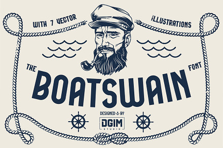 Boatswain Fonts Family + Extras, a Sans Serif Font by DGIM studio