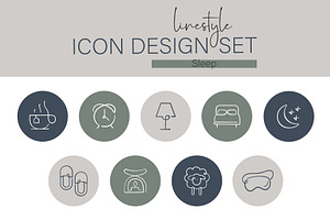 Linestyle Icon Design Set Sleep, an Outline Icon by pepulousdsg