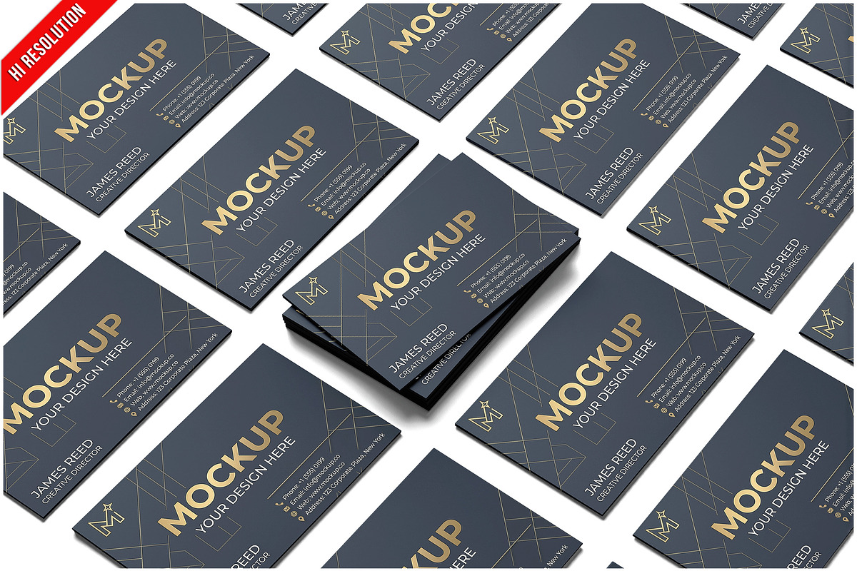 Business Card Mosaic PSD, an Advertising Mockup by Bruno's Shop (Photo 1 of 3)