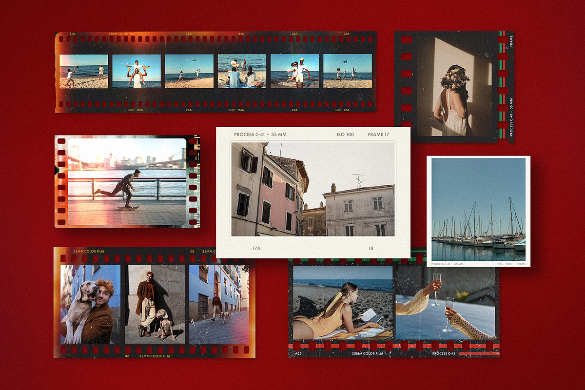 Vintage Film Strip Frame Overlay Tem, a Mockup by DesignerCandies (Photo 1 of 13)