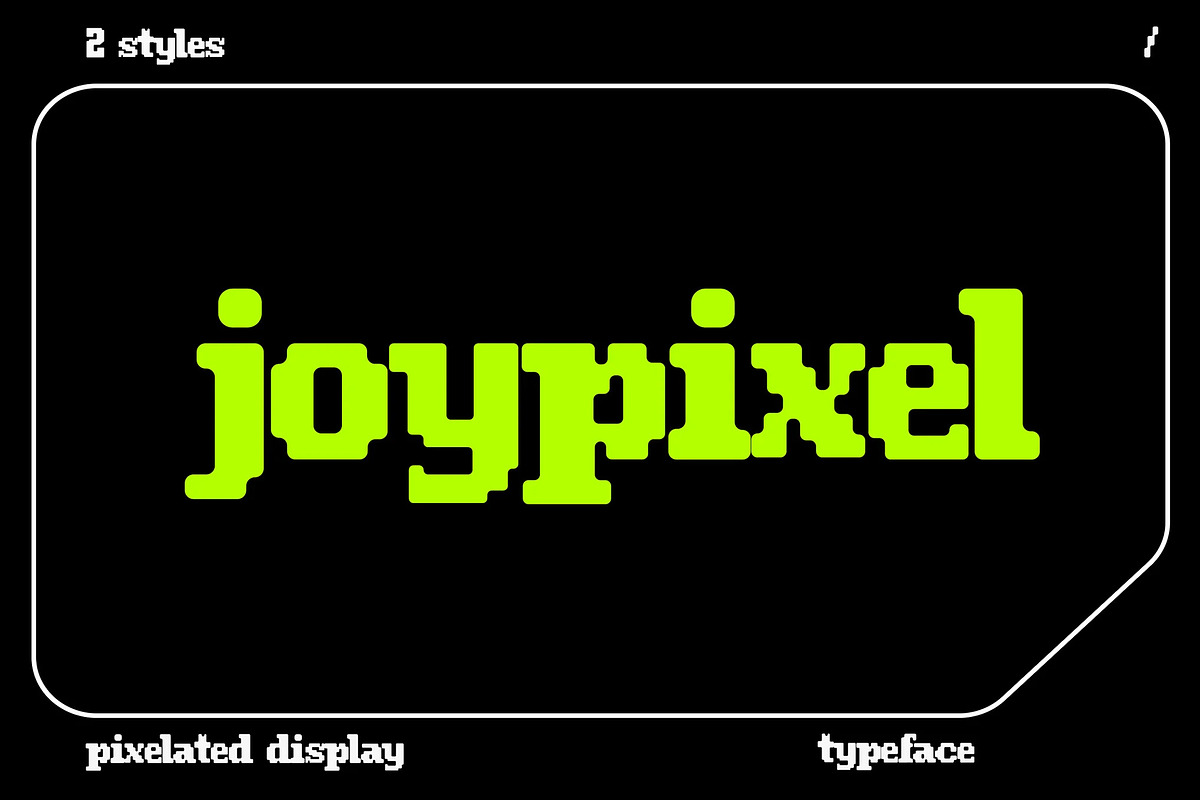Joypixel - Pixelated Display Font, a Sans Serif Font by Brand Earth (Photo 1 of 6)
