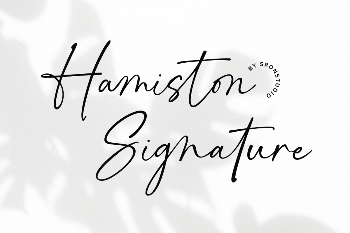 Hamiston - Signature Font, a Script Font by Sronstudio (Photo 1 of 19)