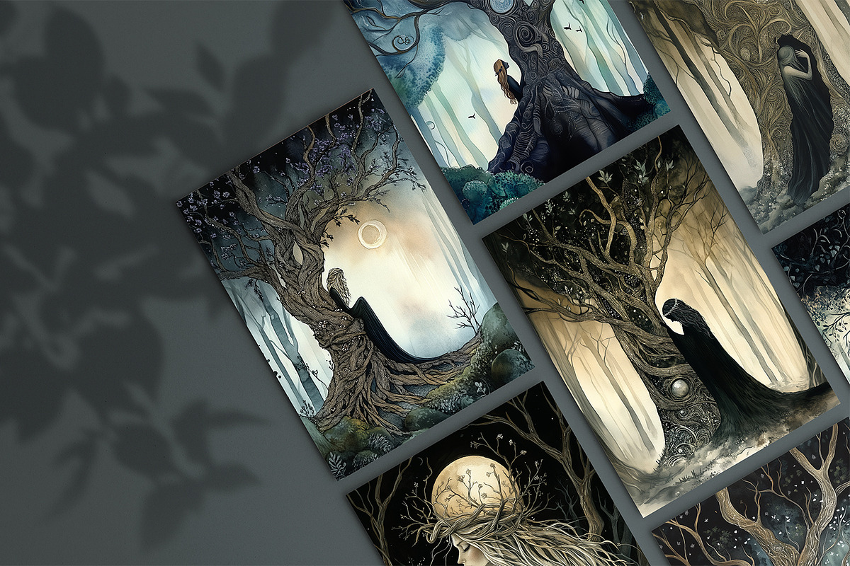 Entangled Tree Dryads Postcards, a Decorative Illustration by The Dutch Lady Designs (Photo 5 of 5)