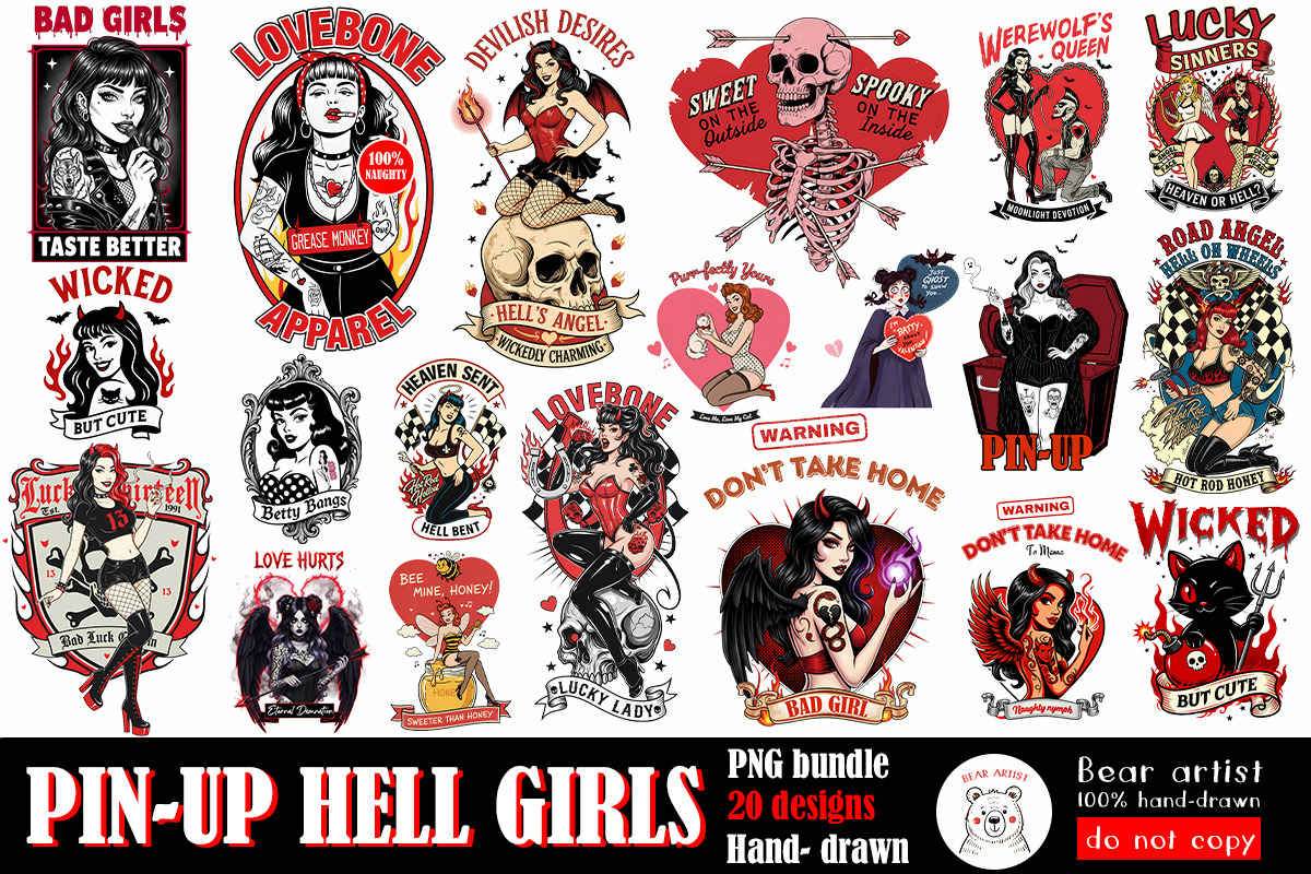 Pinup Grease Monkey, Sublimation PNG, a Graphic by GlitterCraft (Photo 2 of 42)