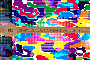 CAMOUFLAGE seamless patterns set