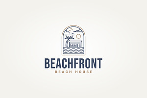 beach house real estate badge logo, a Branding & Logo Template by Blazybone