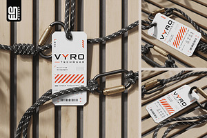 Clothing Tag with Rope Mockup