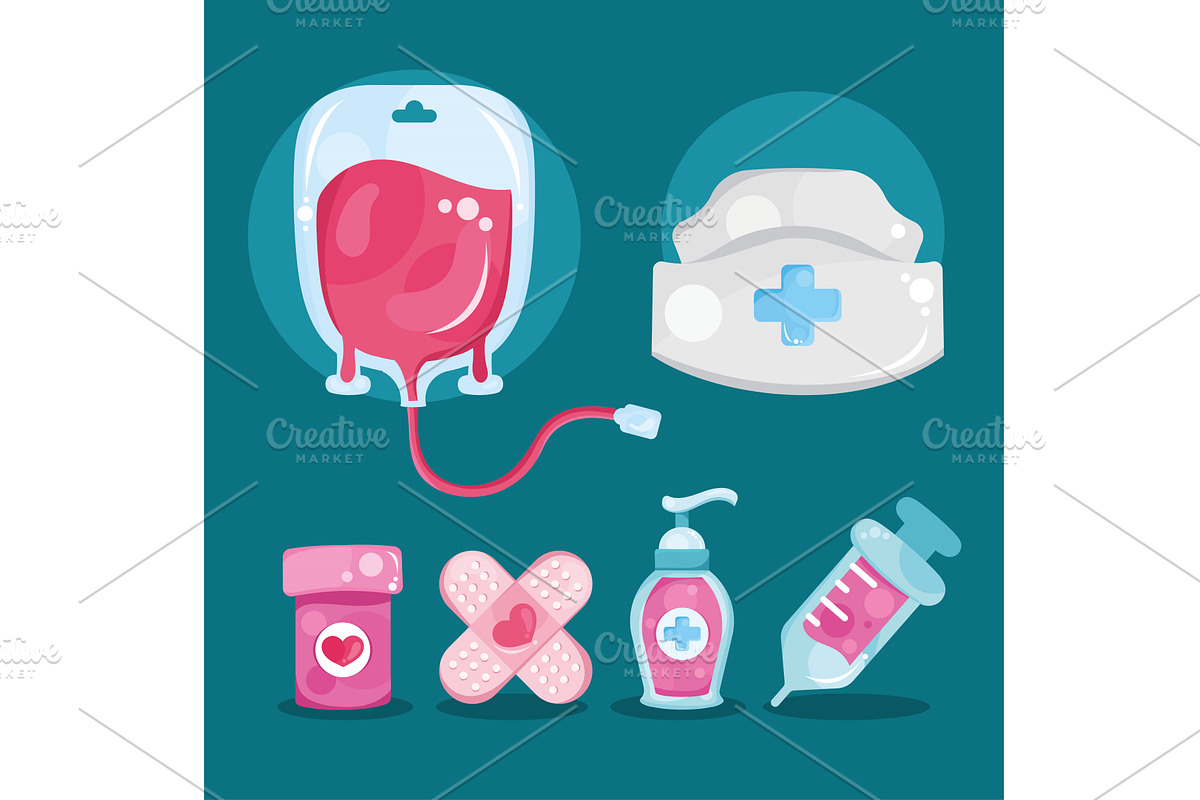 six medical healthcare icons, a Healthcare Illustration by studiogstock