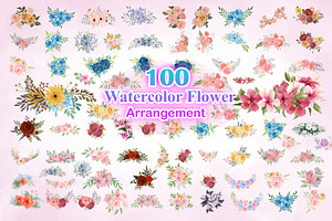 Watercolor Flower Arrangement, a Decorative Illustration by Digital Studio