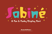 Sabiné - A Fun & Funky Display Font, a Sans Serif Font by Komet & Flicker (Thumbnail 1 of 12)