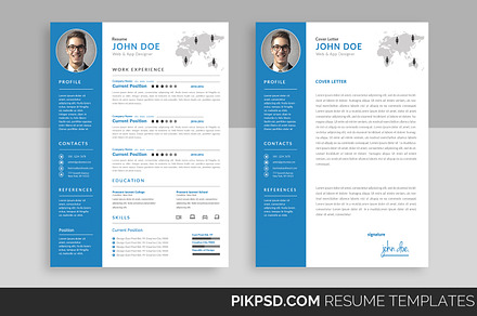 Simple CV Resume Set, a Resume Template by graphicforest