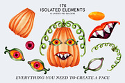 Halloween Pumpkin Faces Creator, a Seasonal Illustration by EL_SUHOVA (Thumbnail 2 of 11)